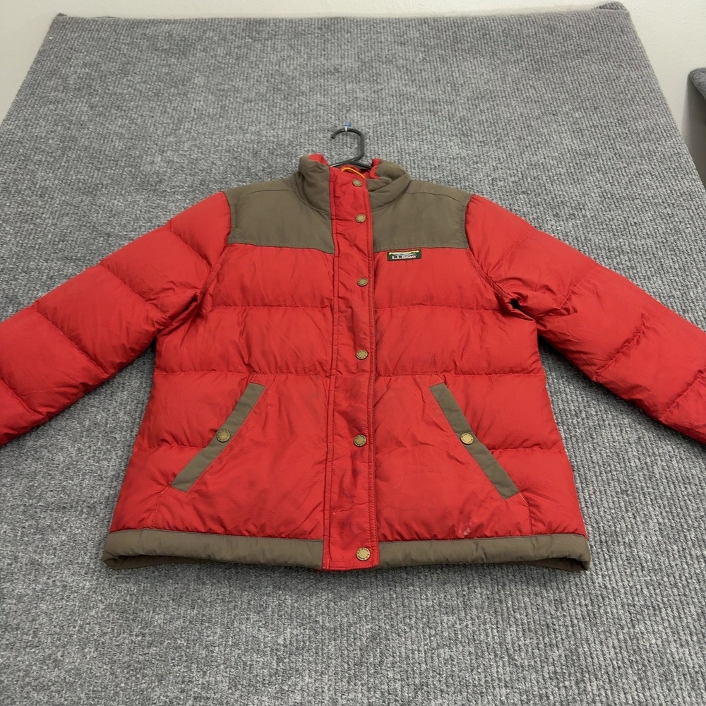 LL Bean Puffer Jacket Womens S Red Polyester Down Insulated Outdoor Gorpcore
